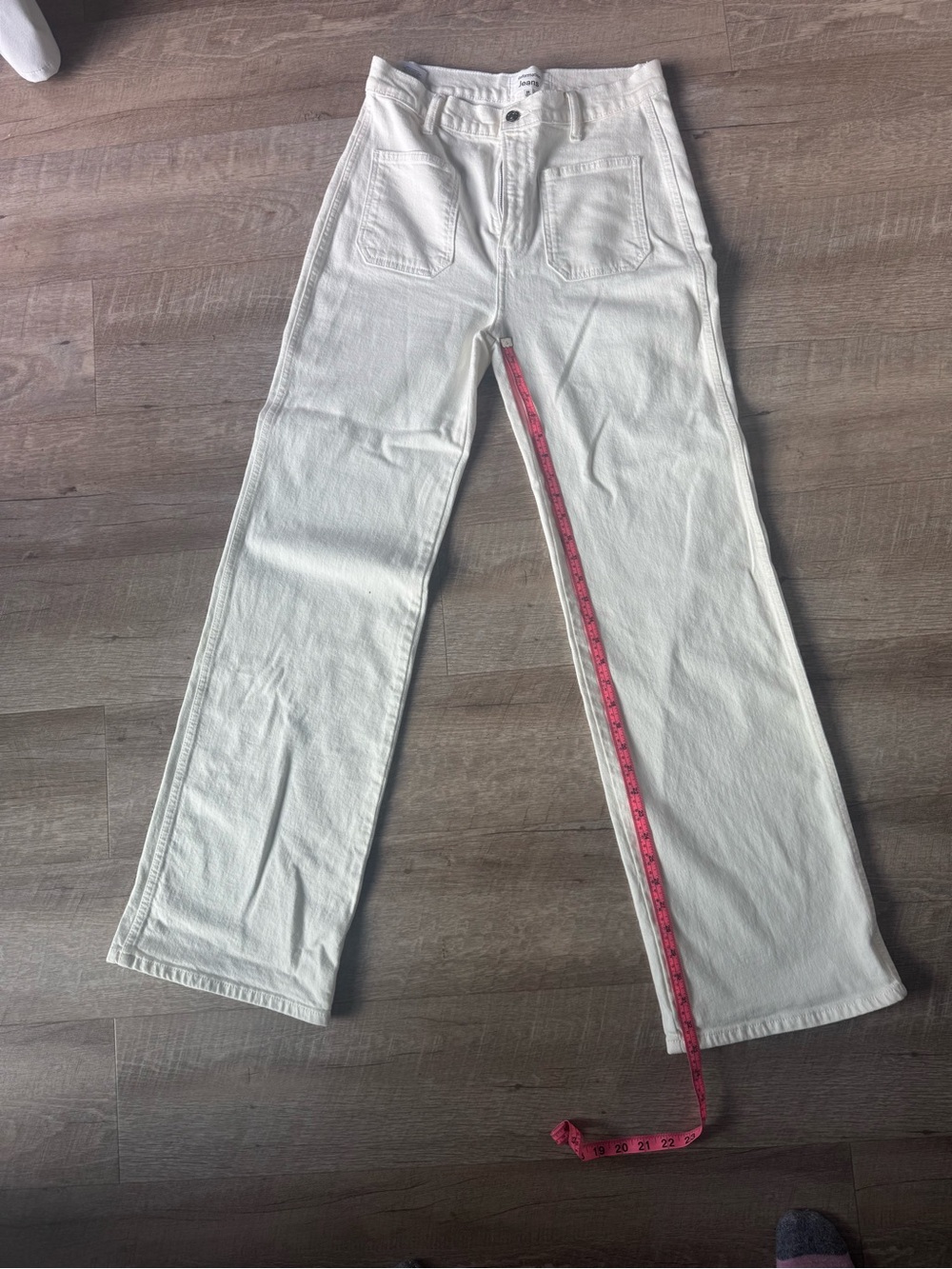 Reformation White High-Rise Wide Leg Jeans